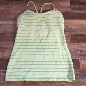 Lululemon Power Y Tank. Lime Green / Grey Sz 8